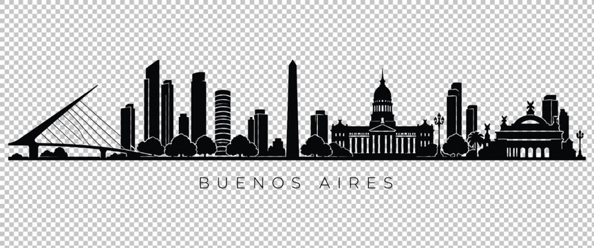 Buenos aires city skyline silhouette vector illustration