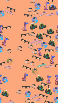 Outdoor scene elements pattern