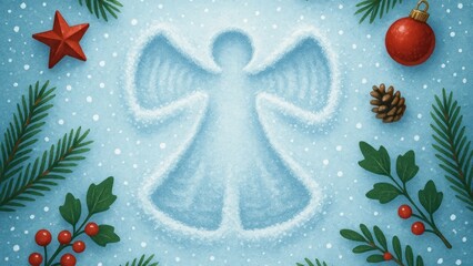 Obraz premium Festive winter angel illustration