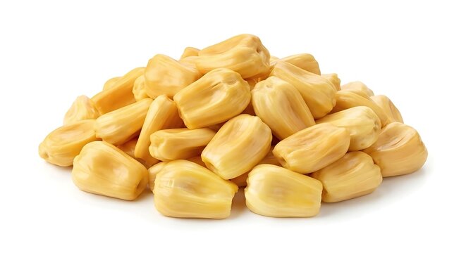 Pile of jackfruit meat isolated on white background