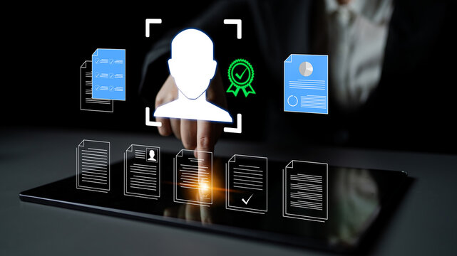 Digital Identity Verification Process with User Interaction and Document Management Concept in Modern Technology Environment Haptic.