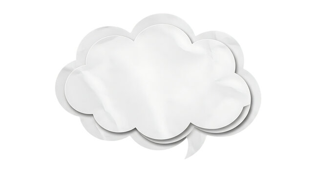 White speech bubble with transparent background for comments or dialogue