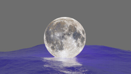 full moon over water © Anton Kasatkin