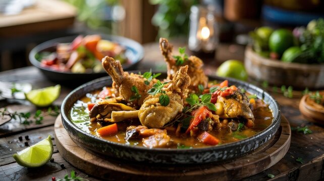 Dominica&rsquo;s cuisine: Mountain Chicken is a delicacy made from the fried or stewed legs of a large frog, which got its name because its tender meat tastes very much like chicken.