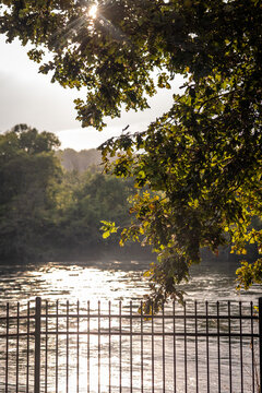 sunset over the river