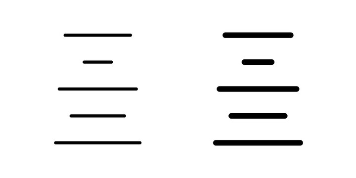 Align center icon flat outline in black