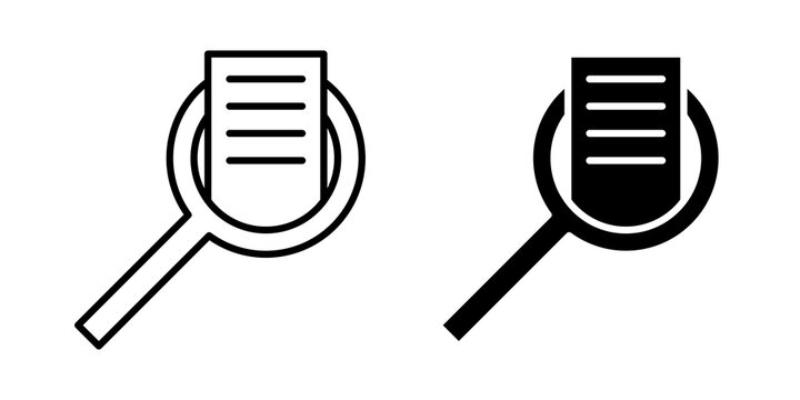 Audit icon flat outline in black