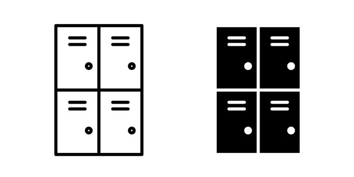 Banking locker icon flat outline in black