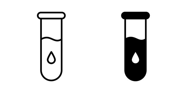 Blood Report icon flat outline in black