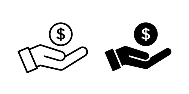Borrower icon flat outline in black