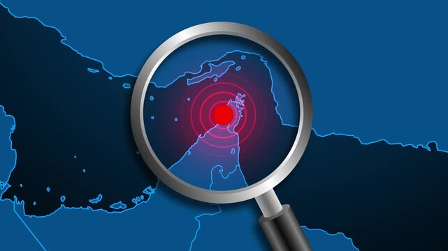 Strait of Hormuz - magnifying glass