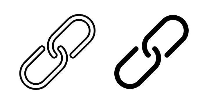 Chain link icon flat outline in black