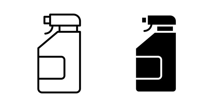 Cleaning spray icon flat outline in black