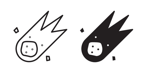 Comet icon flat outline in black © Warpiya
