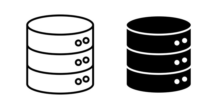Data storage icon flat outline in black
