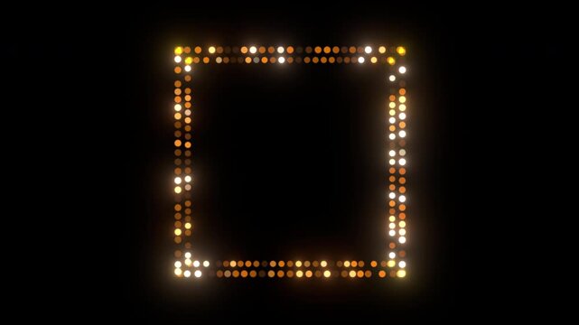 gold square frame elements transparent animation