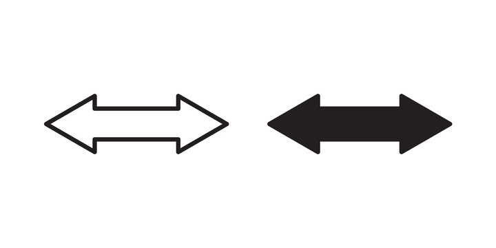 Double arrow icon flat outline in black