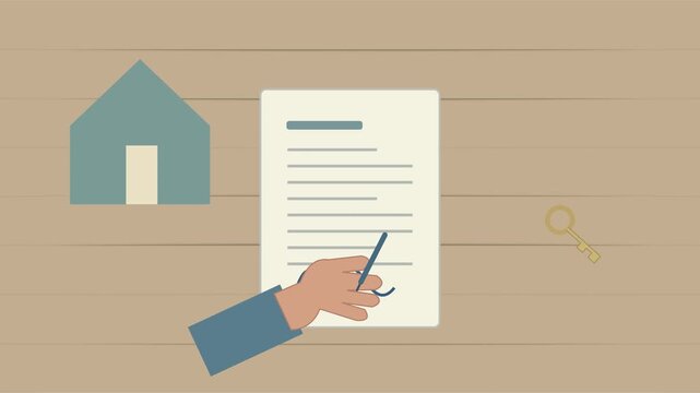 Signature d&rsquo;un contrat immobilier avec cl&eacute;s de maison et documents de propri&eacute;t&eacute;