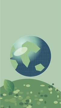 Globe en verre pos&eacute; sur de la mousse verte comme symbole de protection environnementale
