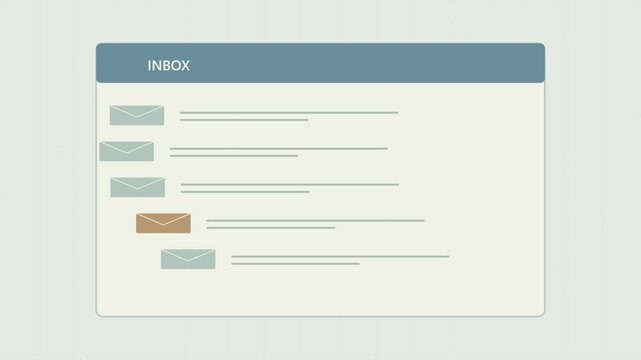 Interface professionnelle de messagerie recevant, triant et organisant des emails