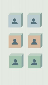 Blocs de ressources humaines avec ic&ocirc;nes de personnes formant une &eacute;quipe connect&eacute;e