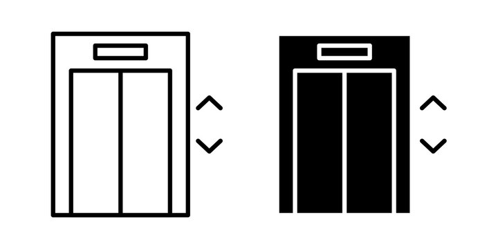 Elevator icon flat outline in black