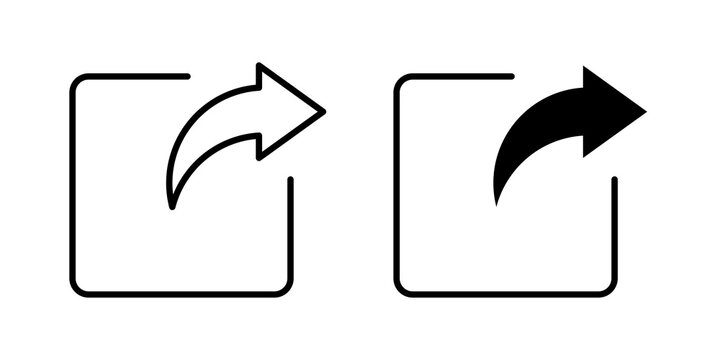 Export icon flat outline in black