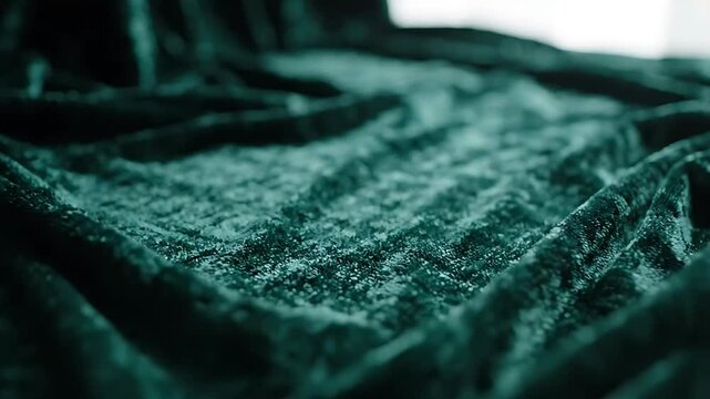 Dark Fabric Rippling and Flowing in a Seamless Looping Animation. Abstract Textured Material with Dynamic Movement.