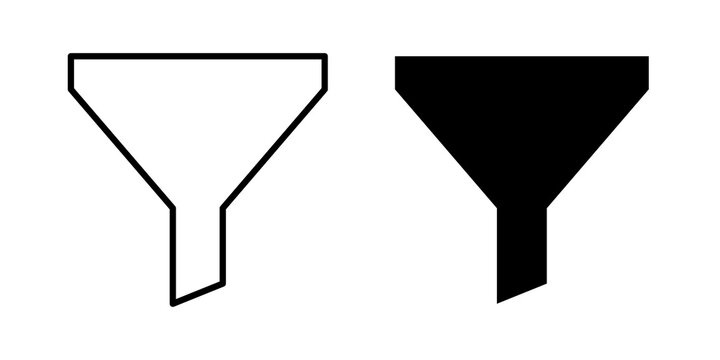 Funnel icon flat outline in black