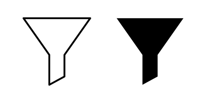 Funnel icon flat outline in black