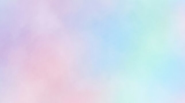 Soft pastel watercolor background with gentle shades of pink, purple, blue, and green, creating a dreamy and ethereal cloudy texture for design
