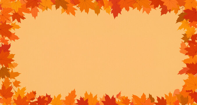 simple minimalist autumn fall vector design illustration background with autumn leaf theme design. for banner, poster, social media, promotion
