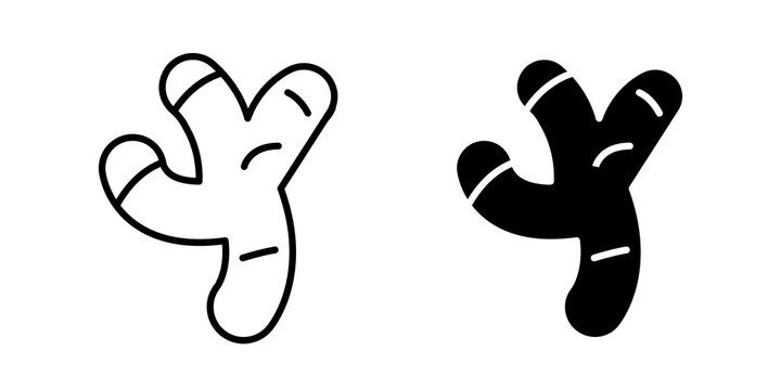 Ginger icon flat outline in black