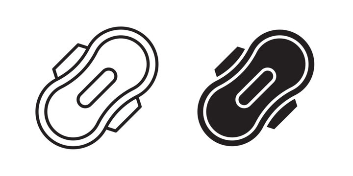 Hygienic pad icon flat outline in black