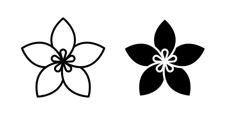 Jasmine icon flat outline in black