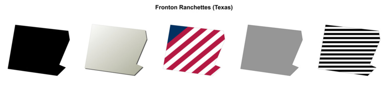 Fronton Ranchettes (Texas) blank outline map set