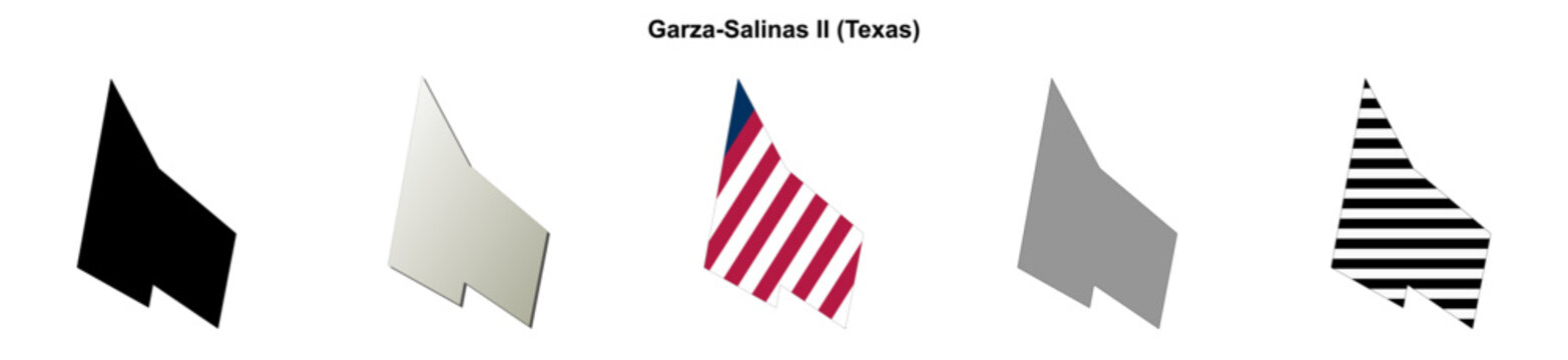 Garza-Salinas II (Texas) blank outline map set