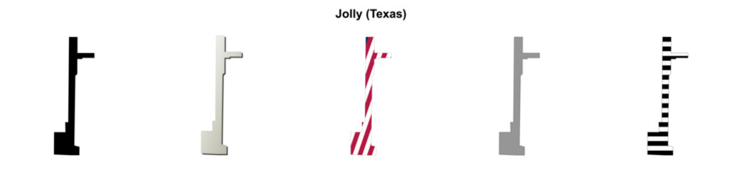Obraz premium Jolly (Texas) blank outline map set