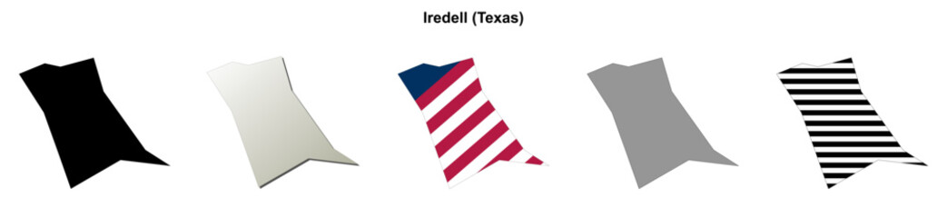 Fototapeta premium Iredell (Texas) blank outline map set
