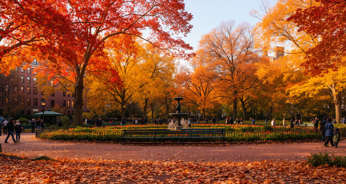 autumn in boston public garden
