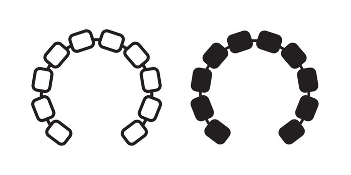 Lingual braces icon flat outline in black