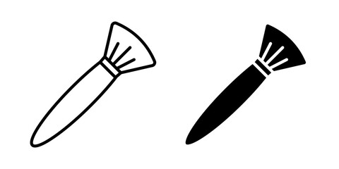 Obraz premium Makeup brush icon flat outline in black