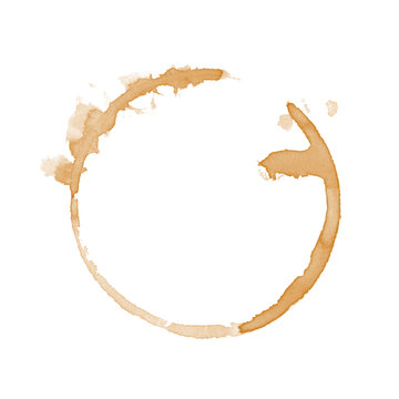 Coffee stain ring isolated on transparent background
