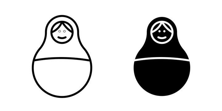 Nesting dolls icon flat outline in black