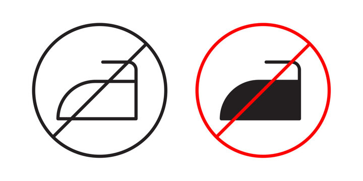 No ironing icon flat outline in black