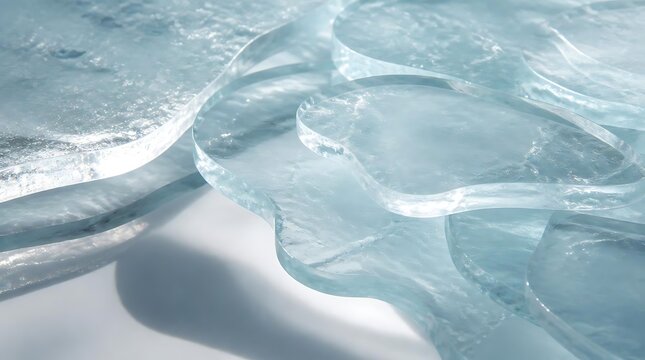 Aerial view of frozen arctic sea ice patterns.