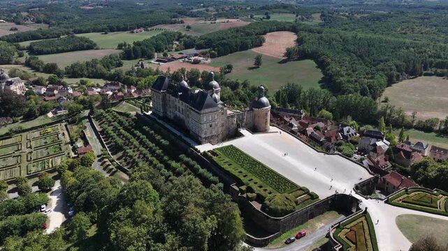 Gardens and Chateau de Hautefort, Perigord, France 