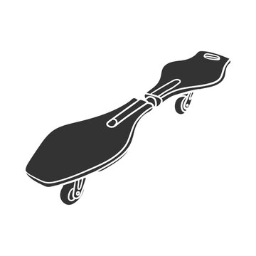 Street surfing waveboard caster board black silhouette doodle vector icon