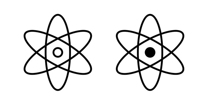 React icon flat outline in black