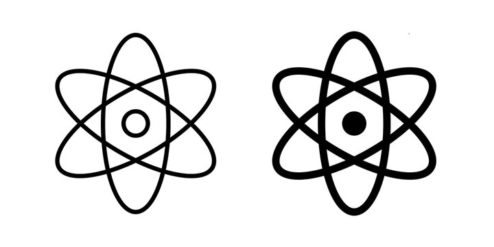 React icon flat outline in black